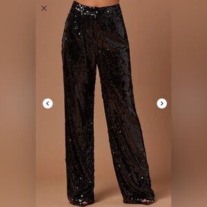 Fashion Nova Black Sequin Straight Leg Pants